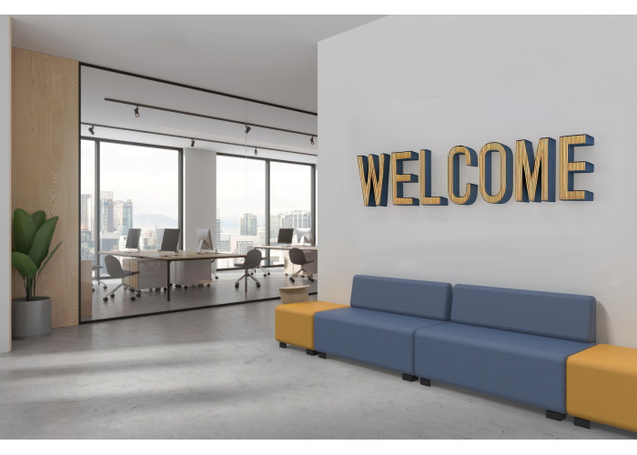 Pouf 1 place Jaune Safran - HIZIA