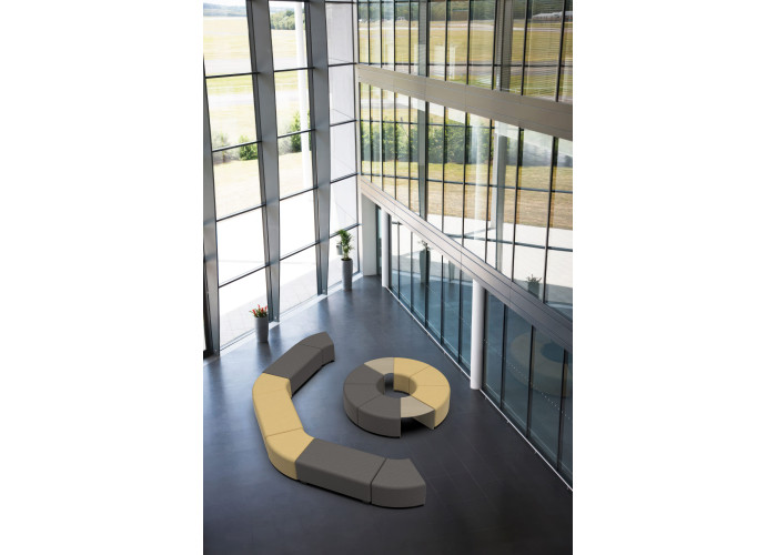 Anthracite Grey 1-seater angular pouffe - HIZIA