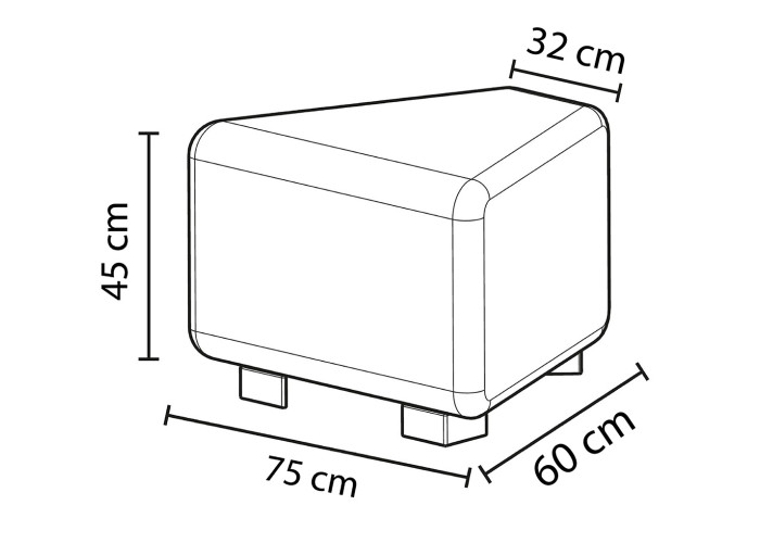 1-seater angular pouffe Sienna - HIZIA