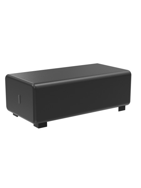 Pouf 2 posti in similpelle nera - HIZIA