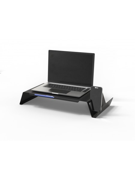 SUPPORT REHAUSSEUR POUR ORDINATEUR PORTABLE EN METAL NOIR