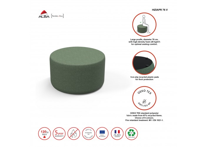 Pouf rond 76 cm - Gris Anthracite