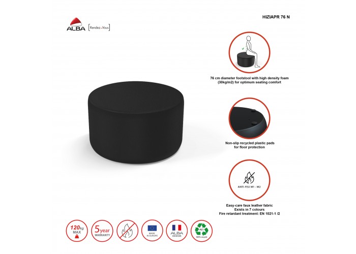 Pouf rond 76 cm - Gris Anthracite