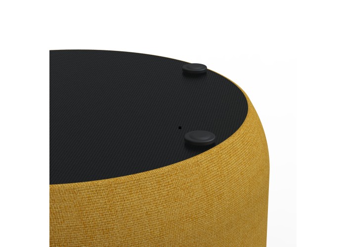 Pouf rond 58 cm - Jaune Safran Polyester