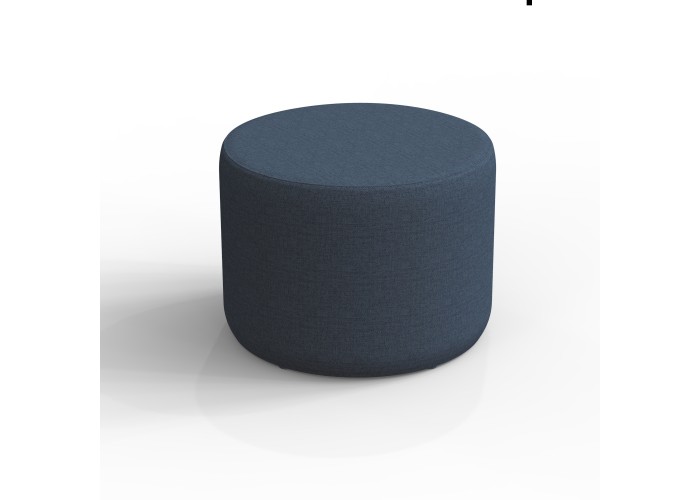 Pouf rond 58 cm - Bleu Denim Polyester
