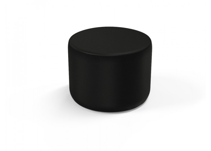 Pouf rond 58 cm - Noir Similicuir