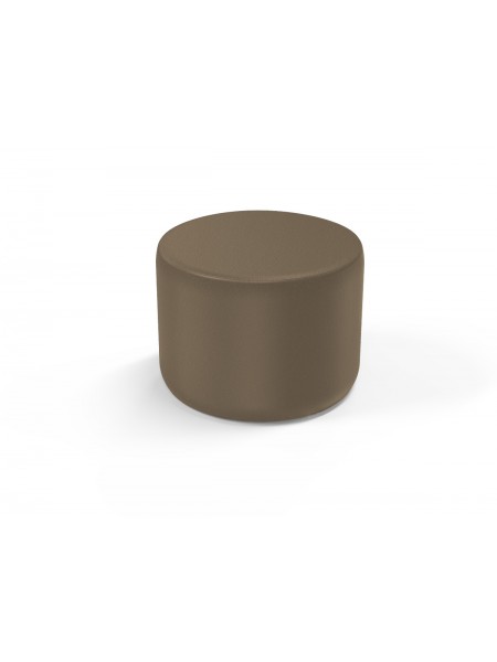 Pouf rond 58 cm - Taupe Similicuir