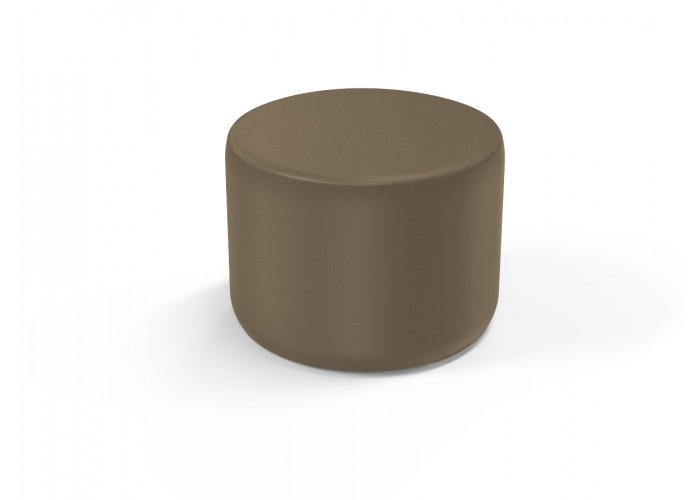 Pouf rond 58 cm - Taupe Similicuir