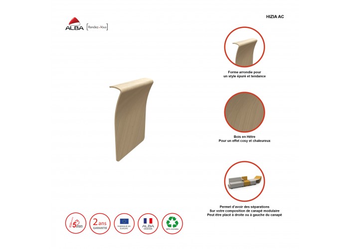 Armlehne aus Holz - Modulares Sortiment HIZIA