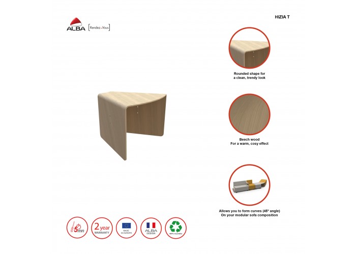 Wooden corner table - HIZIA modular range