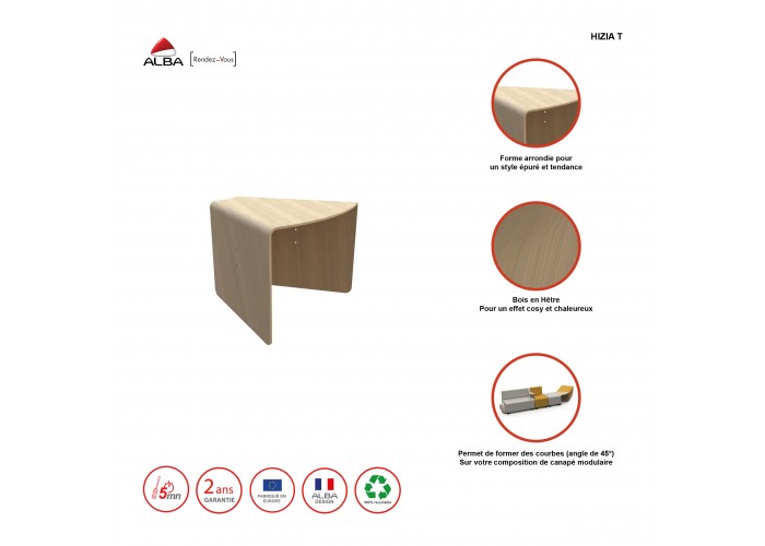 Winkeltisch aus Holz - Modulares Sortiment HIZIA