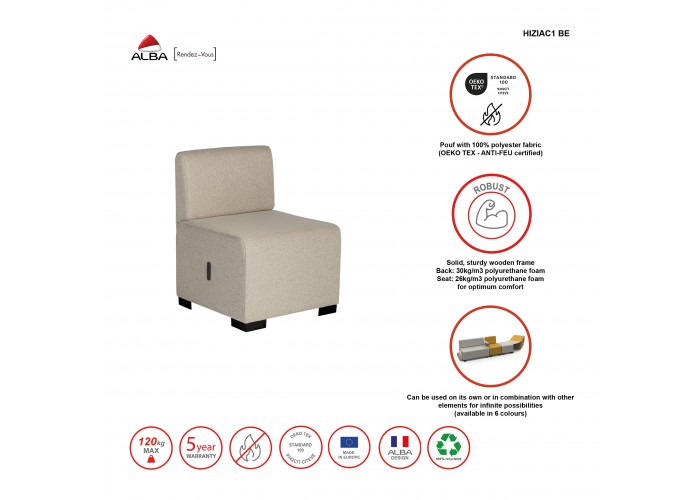 1-seater Sofa Saffron Yellow - HIZIA