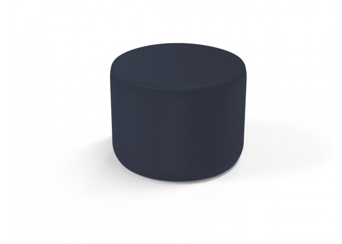 Pouf rond 58 cm - Bleu Nuit Similicuir