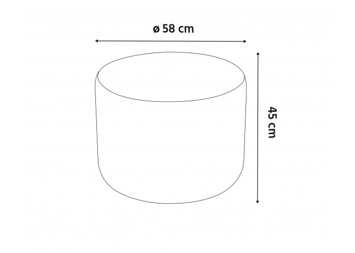 Pouf rond 58 cm - Terre de Sienne Polyester