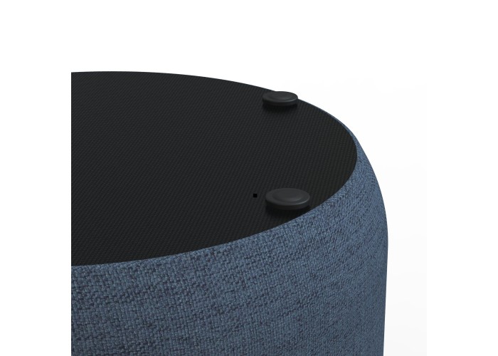Pouf rond 38 cm - Bleu Denim Polyester