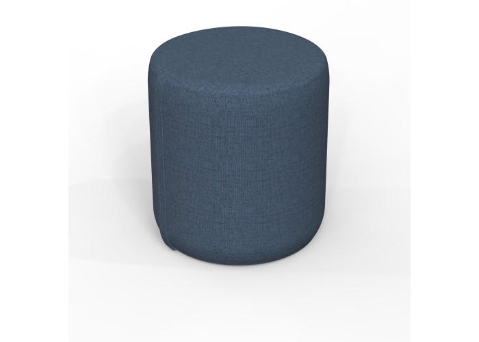 Pouf rond 38 cm - Bleu Denim Polyester