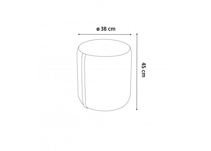 Pouf rond 38 cm - Gris Moyen Similicuir