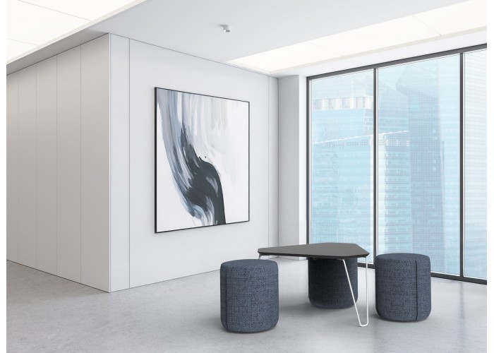 Pouf rond 38 cm - Taupe Similicuir