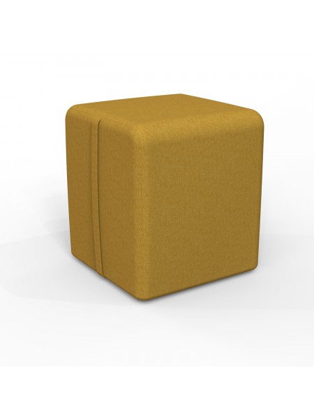 Pouf carré 38 cm - Jaune Safran Polyester
