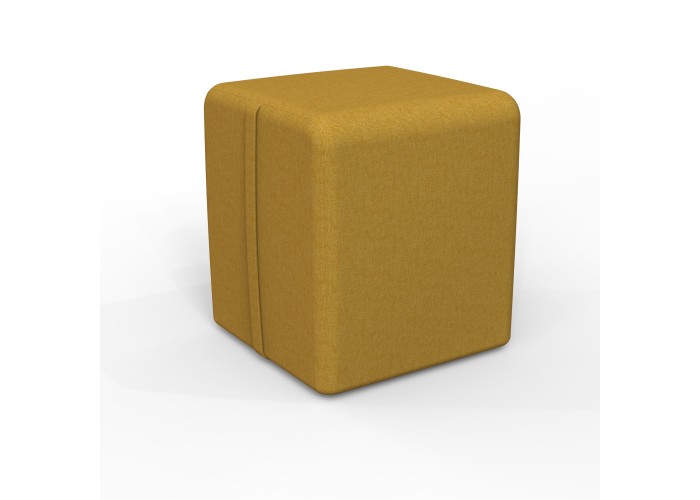 Pouf carré 38 cm - Jaune Safran Polyester