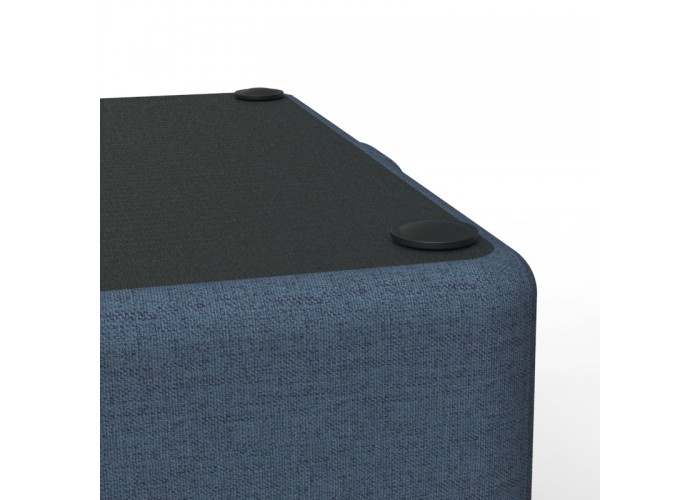 Pouf carré 38 cm - Bleu Denim Polyester