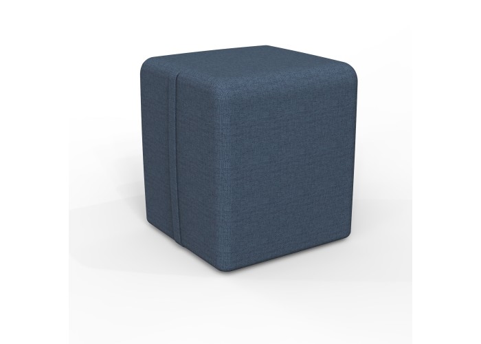 Pouf carré 38 cm - Bleu Denim Polyester