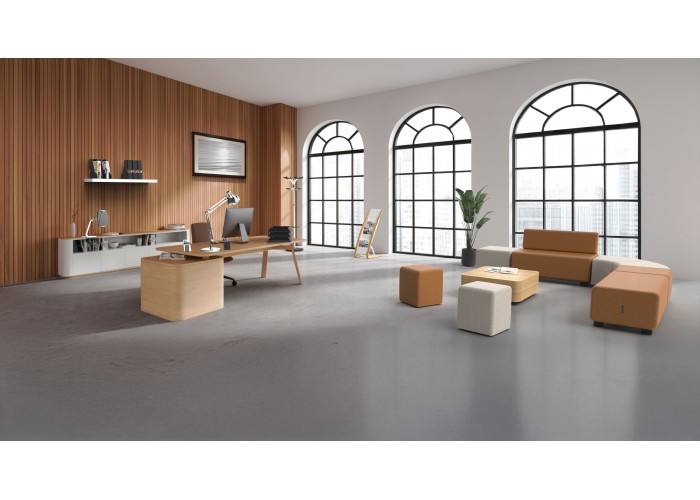 Pouf carré 38 cm - Terre de Sienne Polyester