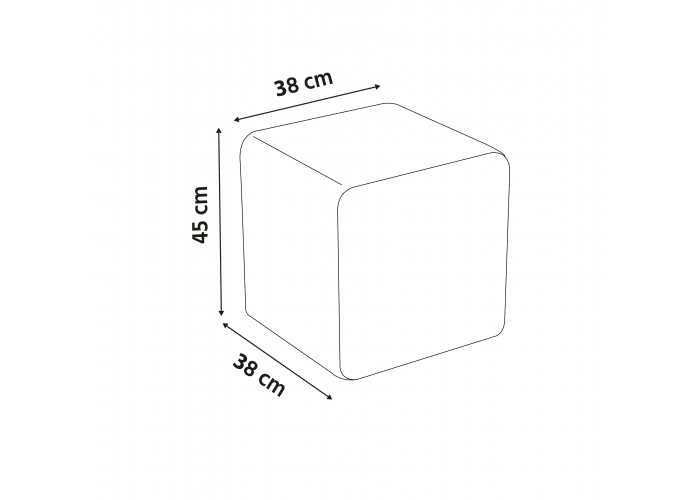 Pouf carré 38 cm - Noir Similicuir