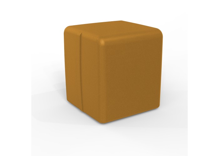 Pouf carré 38 cm - Jaune Moutarde Similicuir