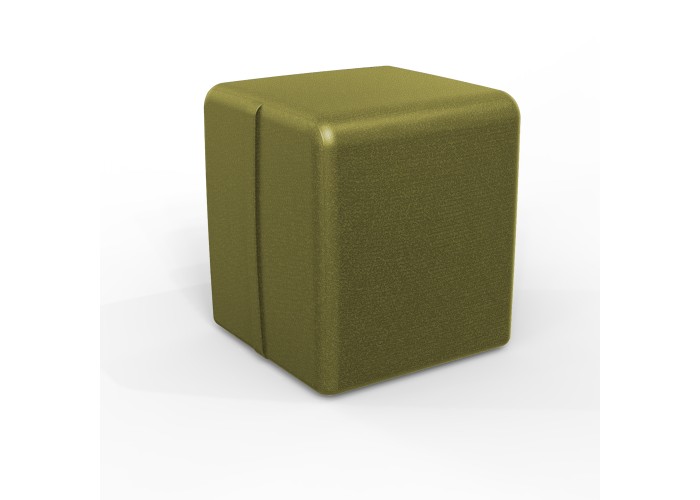 Pouf carré 38 cm - Vert Avocat Similicuir
