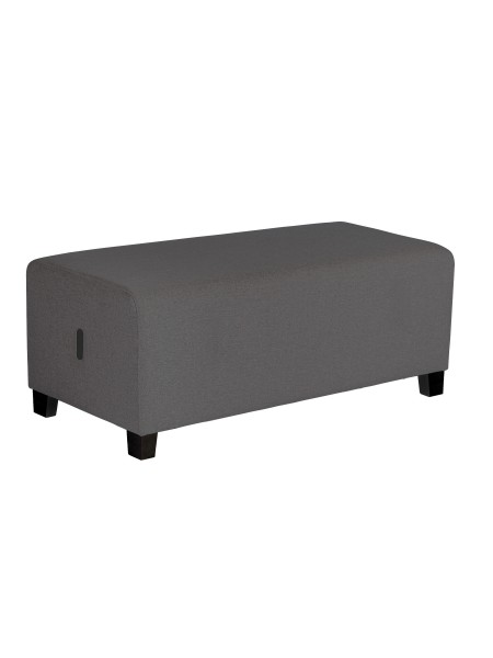 2-seater Anthracite Grey pouffe - HIZIA