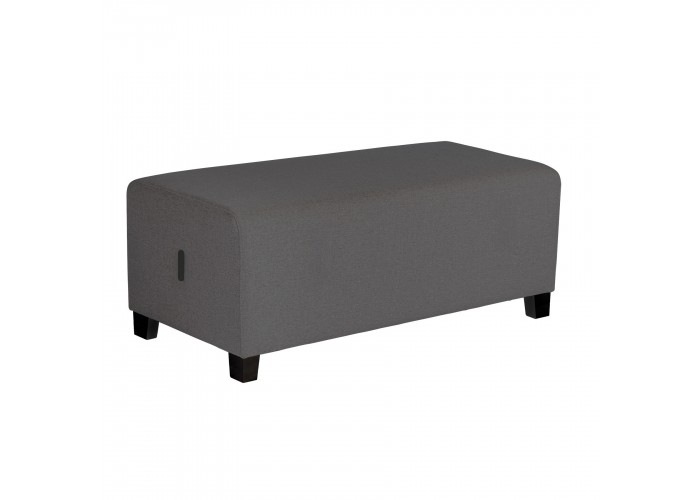 2-seater Anthracite Grey pouffe - HIZIA