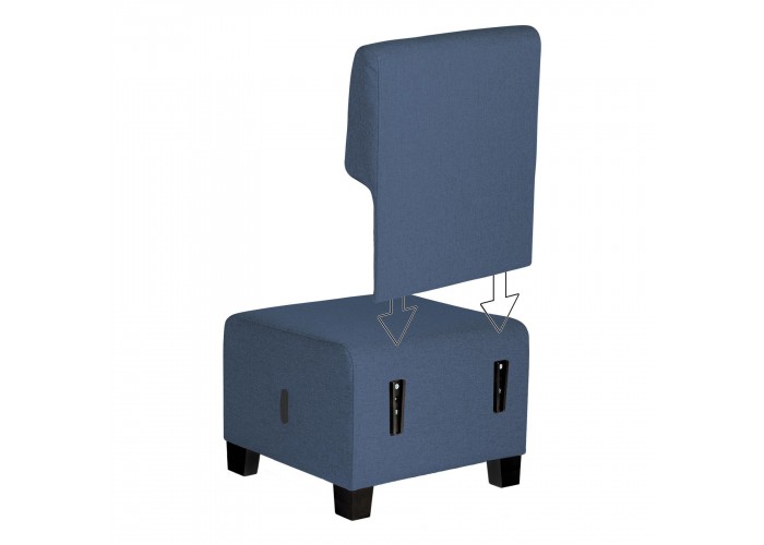 Canapé 1 place Bleu Denim - HIZIA