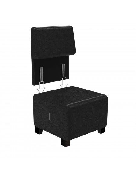 1-seater Sofa in Black Imitation Leather - HIZIA