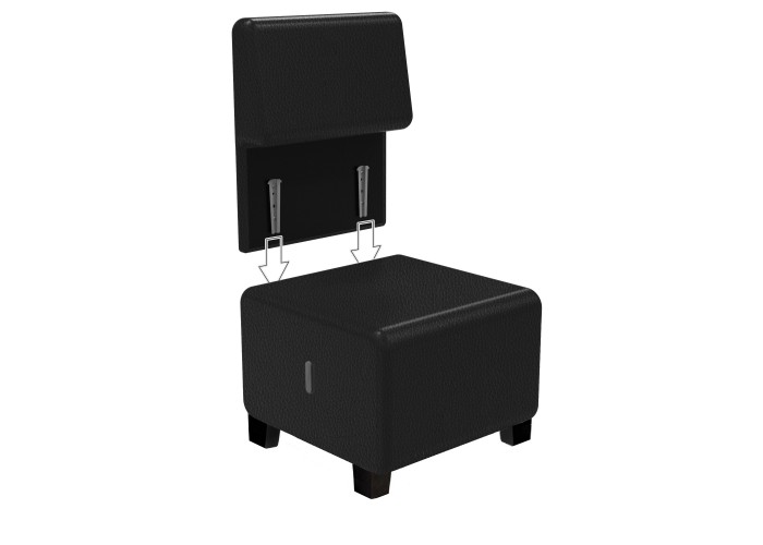 1-seater Sofa in Black Imitation Leather - HIZIA