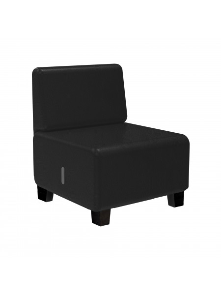 1-seater Sofa in Black Imitation Leather - HIZIA