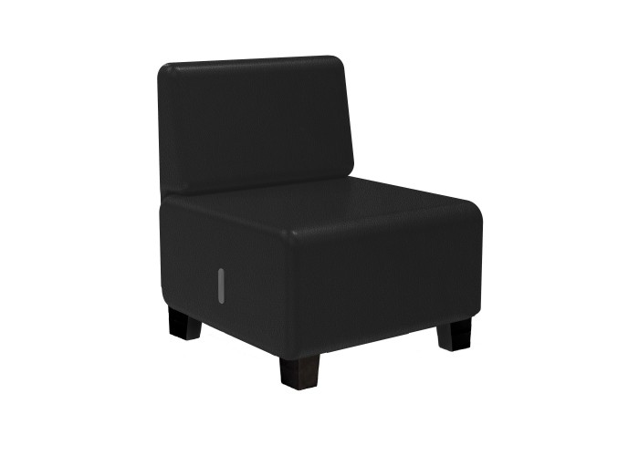 1-seater Sofa in Black Imitation Leather - HIZIA