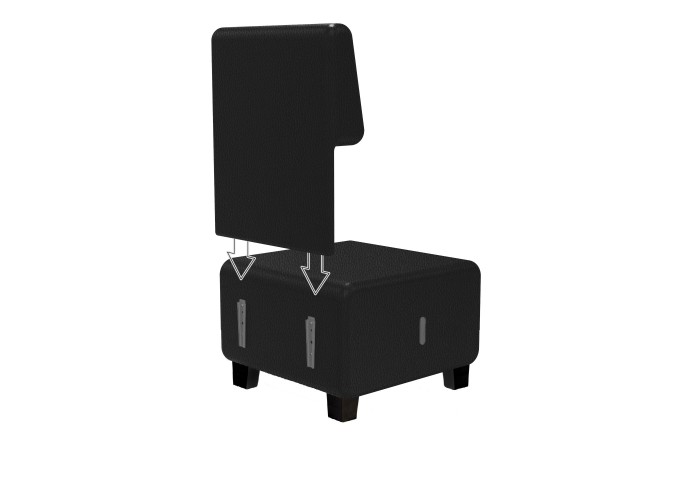 Sofa 1-sitzig Kunstleder Schwarz - HIZIA