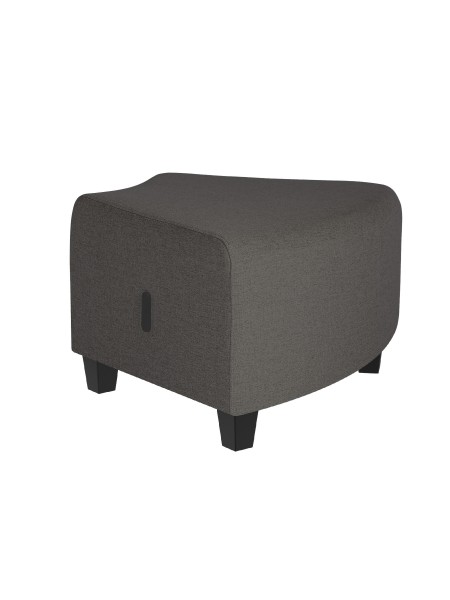 Anthracite Grey 1-seater angular pouffe - HIZIA