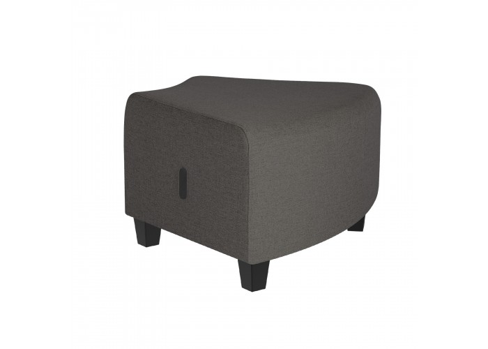 Anthracite Grey 1-seater angular pouffe - HIZIA