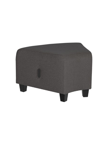 Anthracite Grey 1-seater angular pouffe - HIZIA