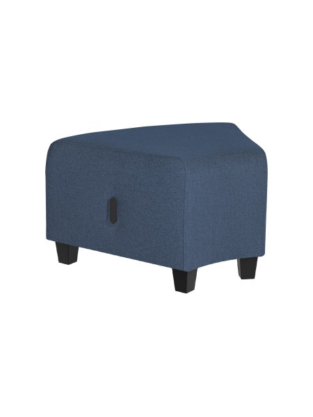 Blue Denim 1-seater angular pouffe - HIZIA