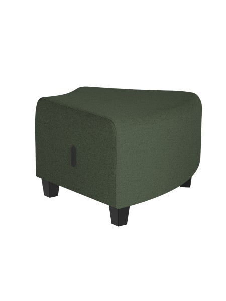 1-seater angular pouffe Forest green - HIZIA