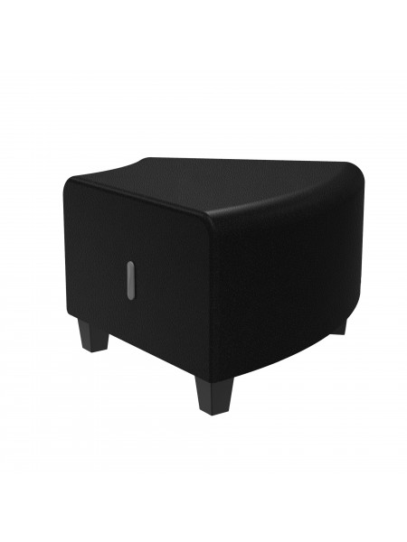 Pouf angulaire 1 place Similicuir Noir - HIZIA
