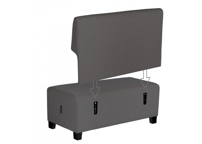 2-seater Sofa Anthracite Grey - HIZIA