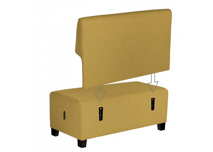 2-seater Sofa Saffron Yellow - HIZIA