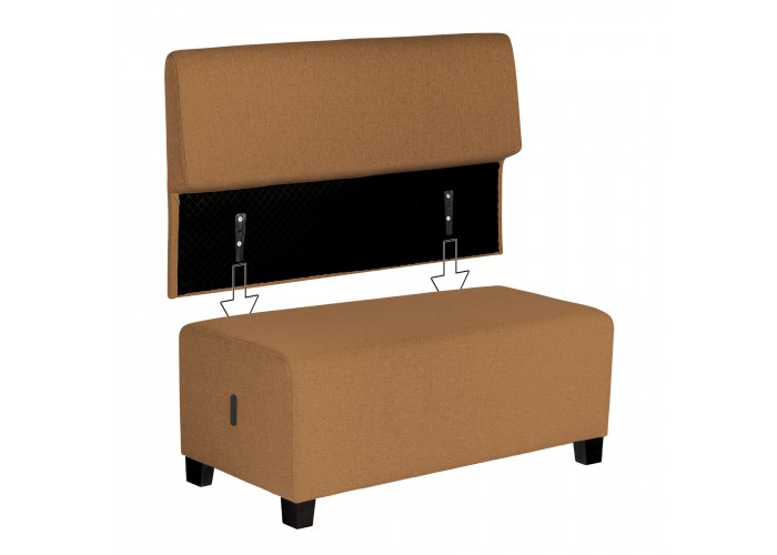 Canapé 2 places Terre de Sienne - HIZIA