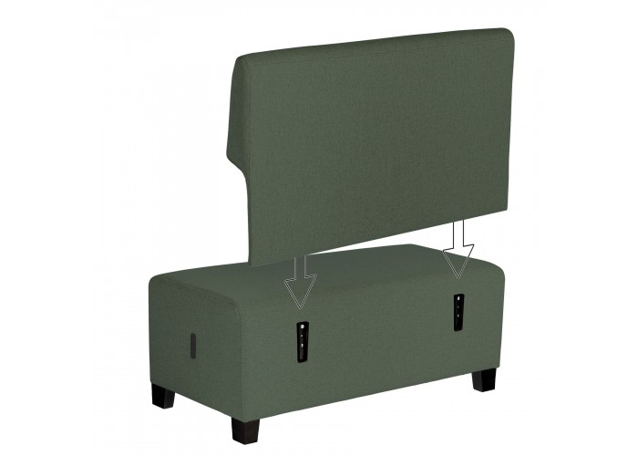 2-seater Sofa Forest green - HIZIA