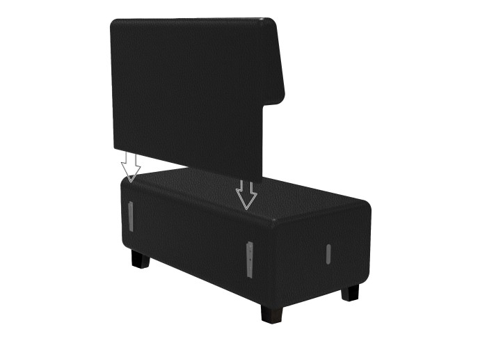 Canapé 2 places Similicuir Noir - HIZIA