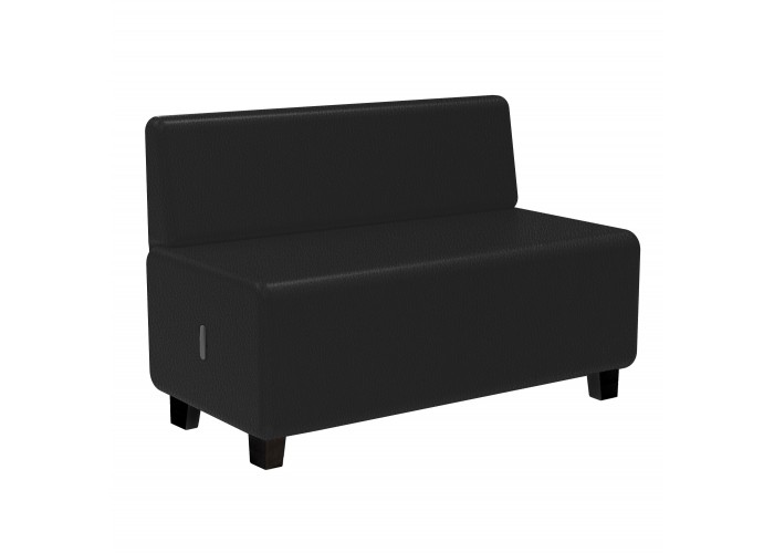Canapé 2 places Similicuir Noir - HIZIA